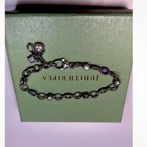 Judith Ripka diamonique gemstone charm bracelet